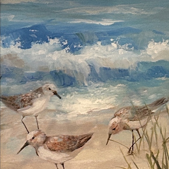 NEW! Coastal Beach Canvas Art with Seagulls Sea Birds - Picture 3 of 6